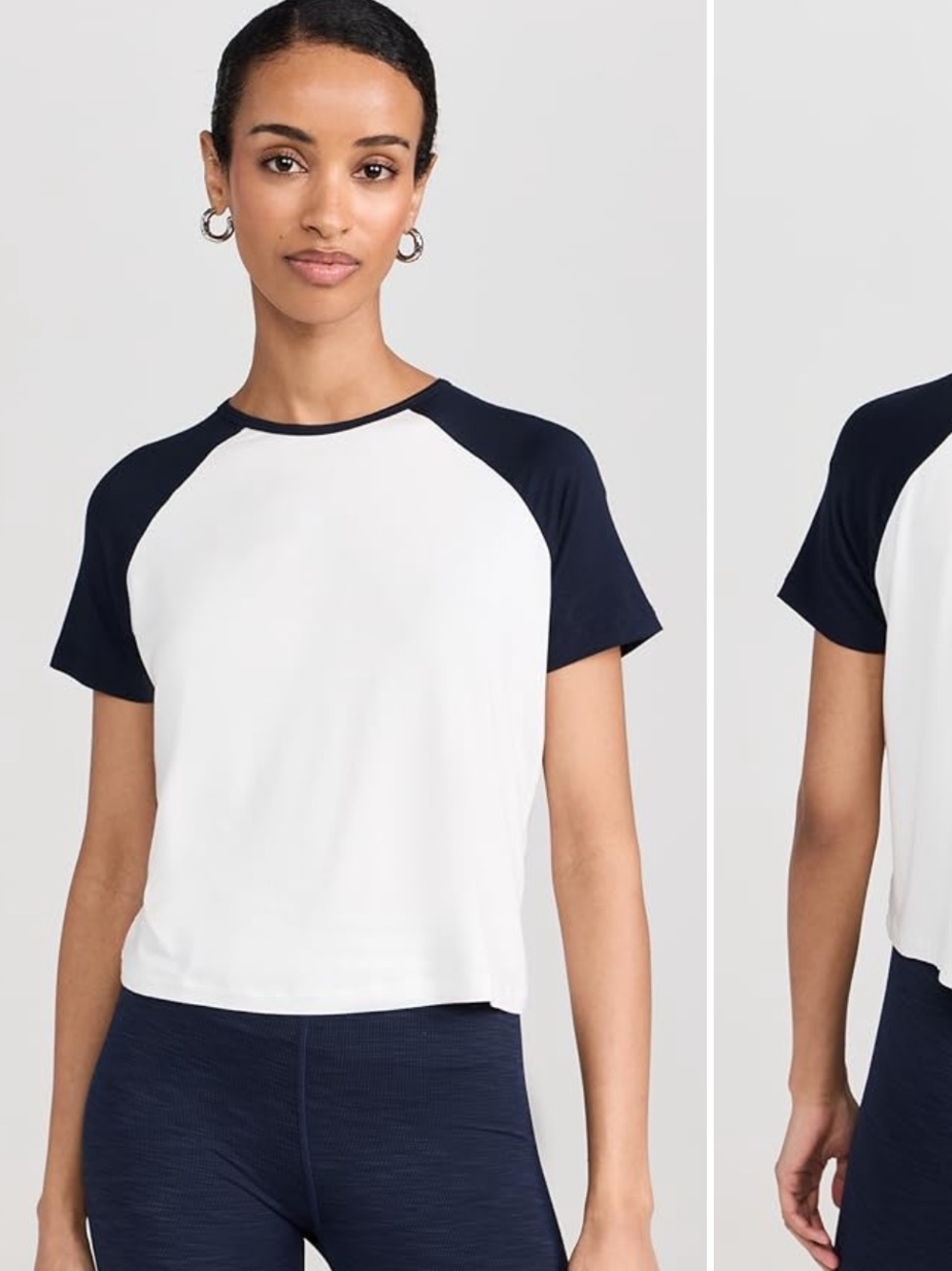 SPLITS59 / Black and white baseball jersey activewear tee / XS top